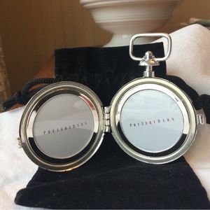 Vintage POTTERY BARN Pocket PICTURE Cameo Hinged Silvertone  frame